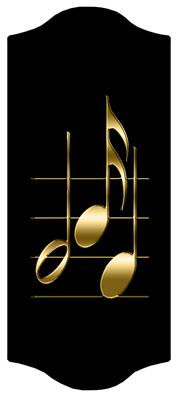 DARAY C 382 BK GD Music Notes Black Gold